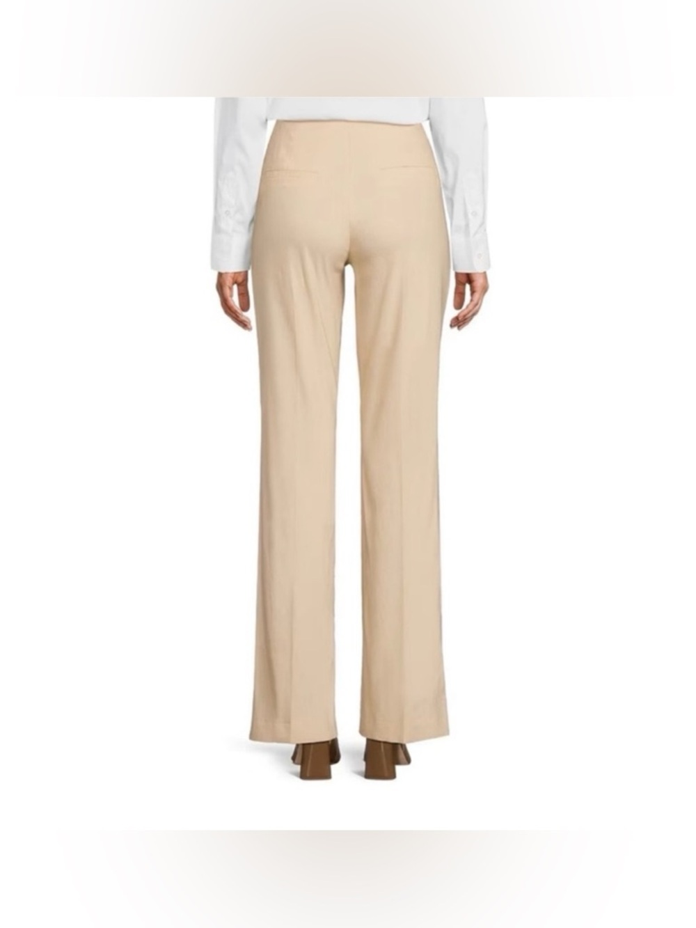 ANTONIO MELANI Kendall Beige Linen Blend Flare Leg Slacks Pants Sz 12 Large NWT - Picture 2 of 12